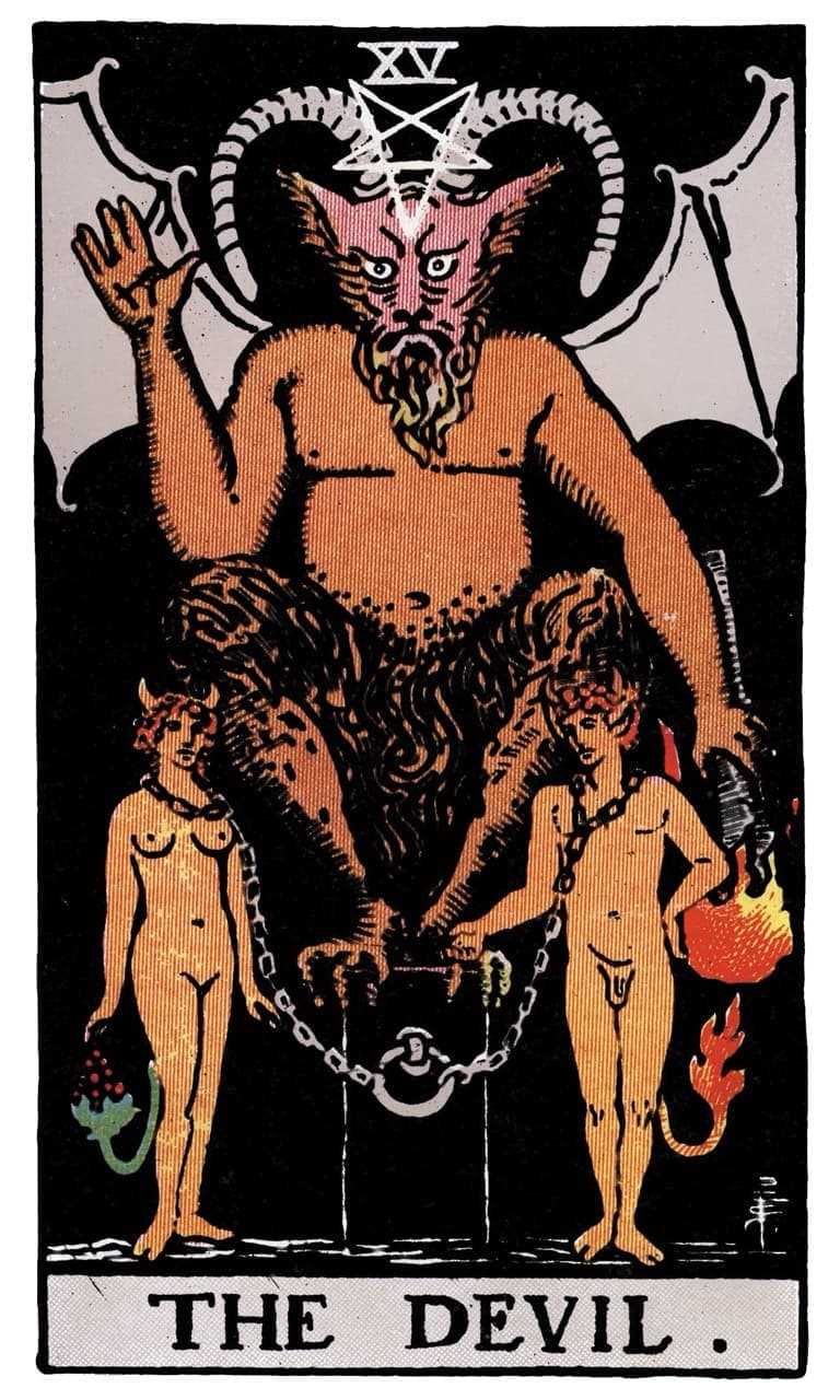 The Devil tarot card from the tarot~ink original deck
