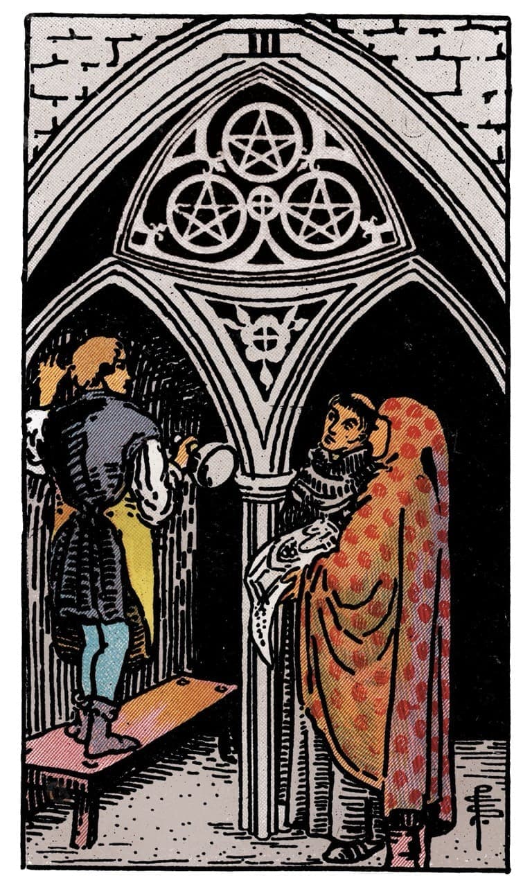 Three of Pentacles tarot card