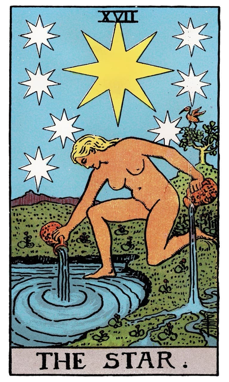 The Star tarot card in a three-card spread