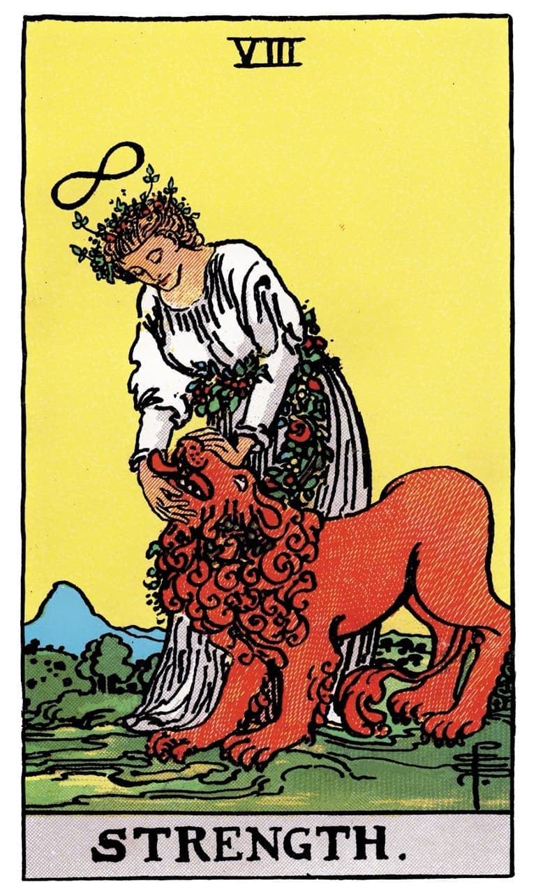 Strength tarot card from the tarot~ink original deck